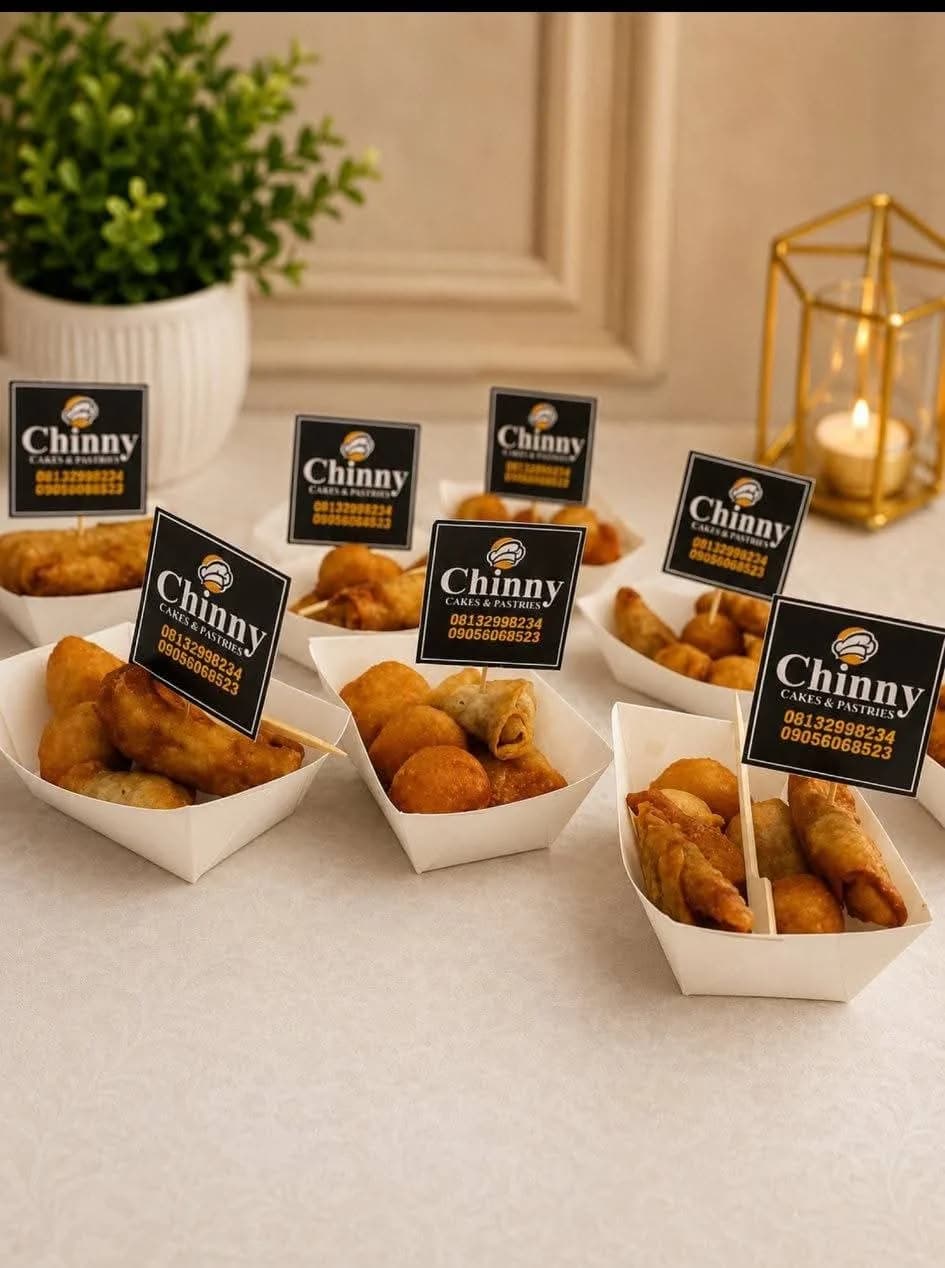 Individual small chops packs by Chinny Cakes & More