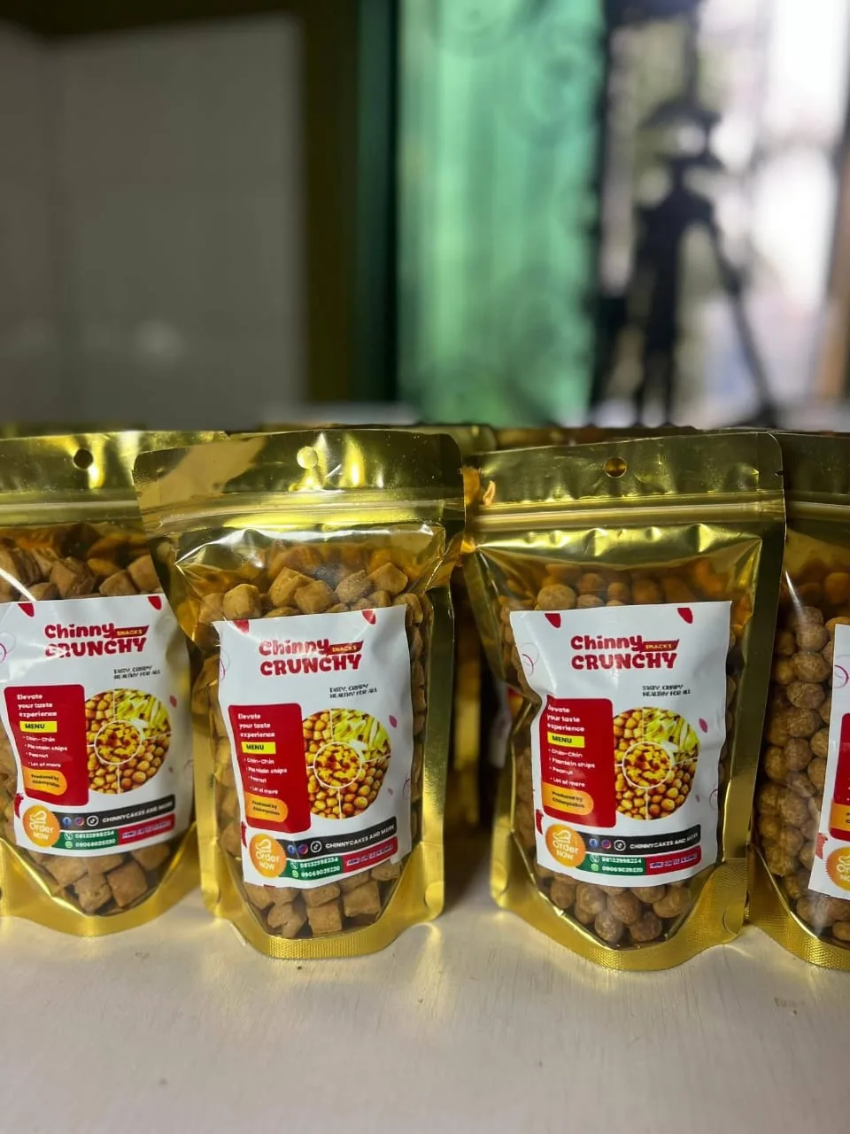 Resealable Chinny Crunchy snack packs